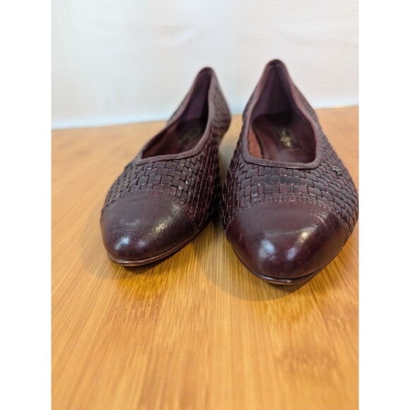 Vintage Etienne Aigner Ballet Flats Chestnut Maroon Leather 7.5 Narrow (P01) - Picture 6 of 8